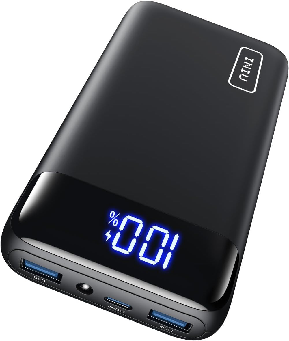 INIU Power Bank 20000mAh, 22.5W Schnellladung, 1x USB-C, 2x USB-A, LED Display, Mini Powerbank für iPhone, Samsung, iPad, Outdoor