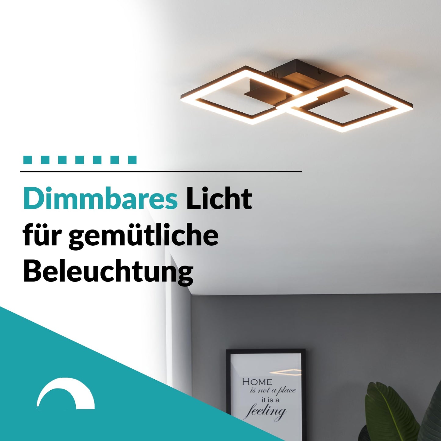 EGLO LED Deckenleuchte RGBIC mit Lichteffekten, warmweiß & RGB, Fernbedienung, Schwarz