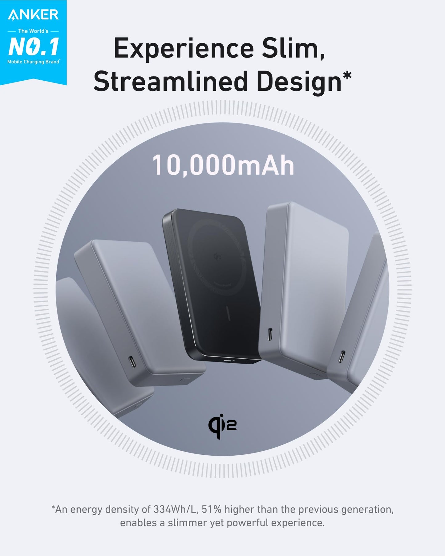 Anker MagGo Qi2 Powerbank, 10000mAh, 15W MagSafe-kompatibel, Ultra-schlank, für iPhone
