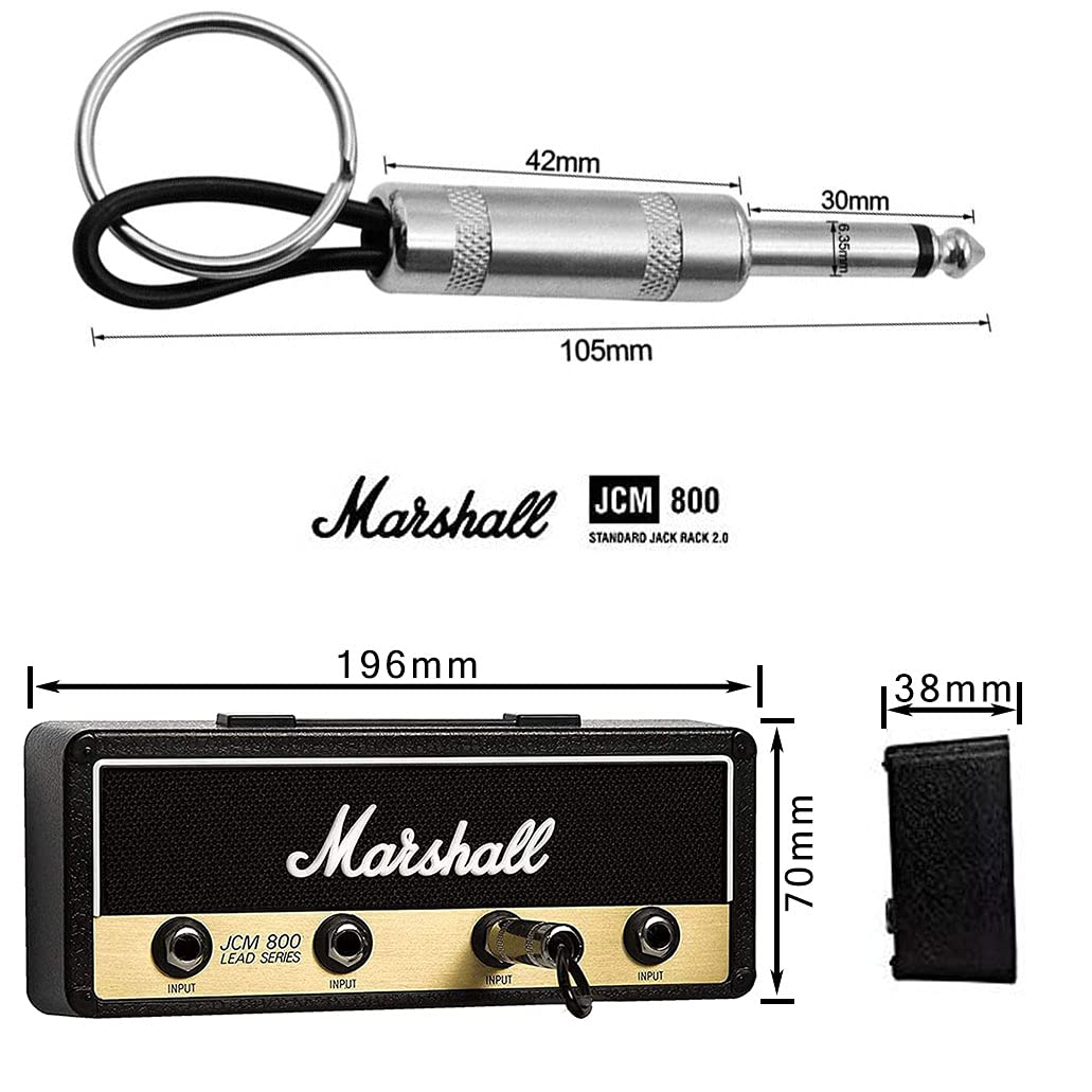 Marshall Schlüsselhalter mit 4 Gitarrensteckern, Wandmontage