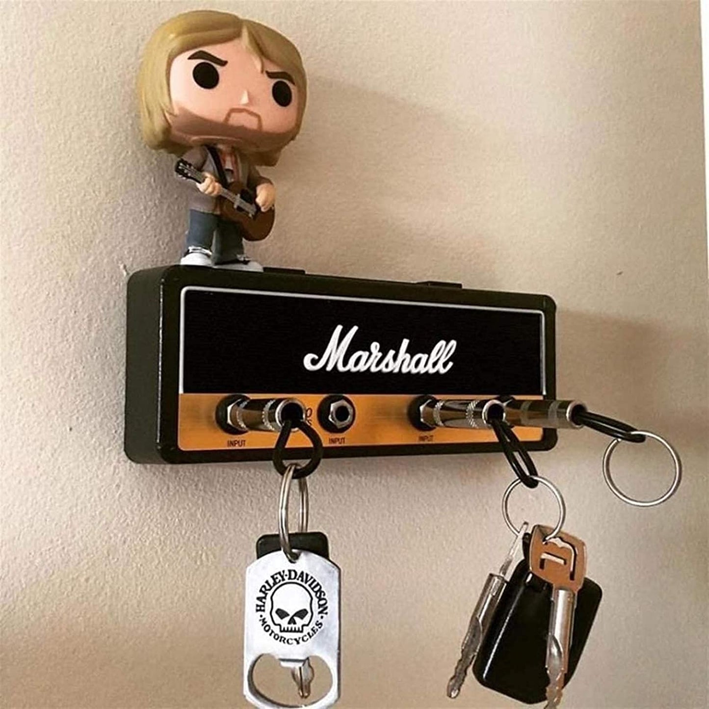 Marshall Schlüsselhalter mit 4 Gitarrensteckern, Wandmontage