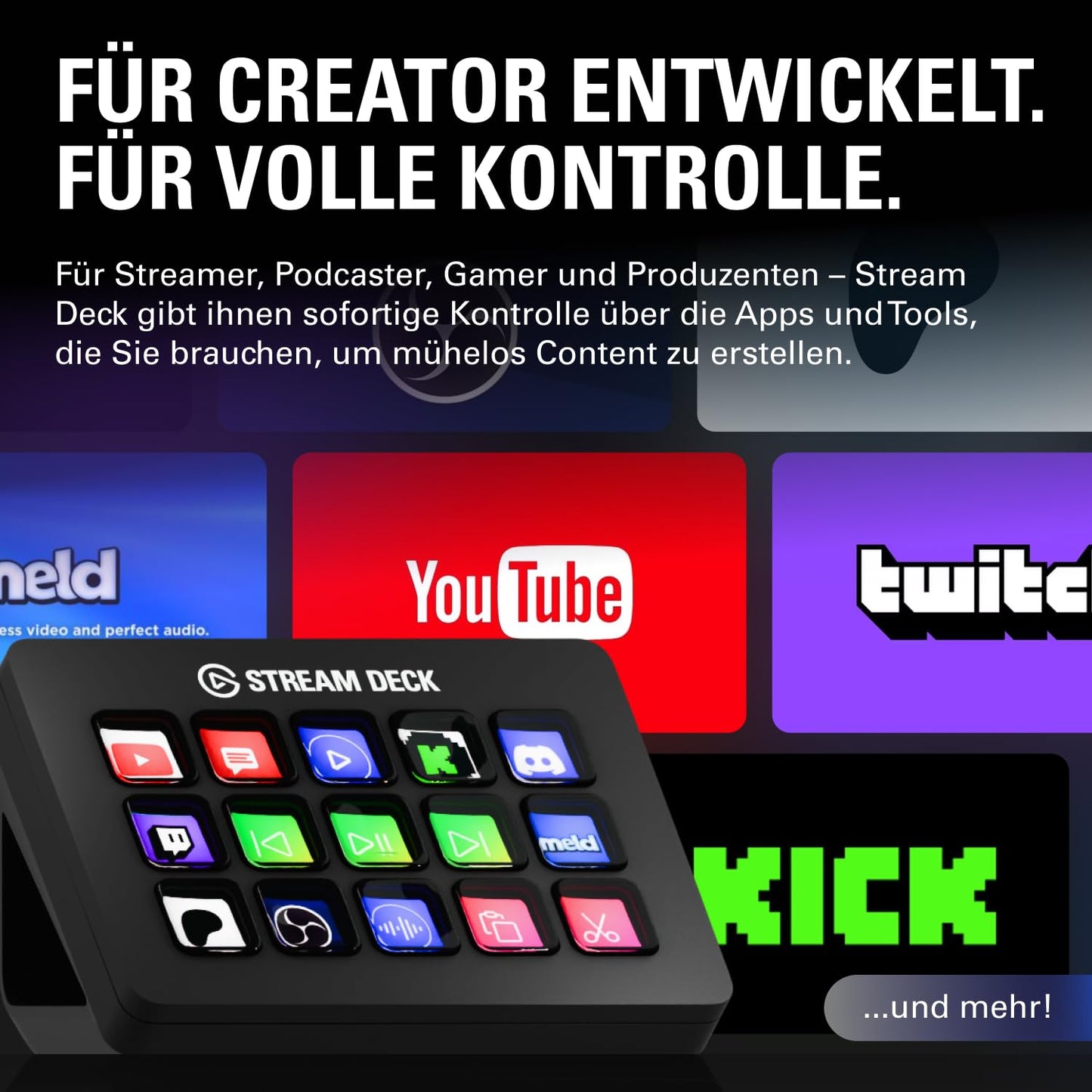 Elgato Stream Deck MK.2 Studio-Controller mit 15 Makrotasten für Mac & PC
