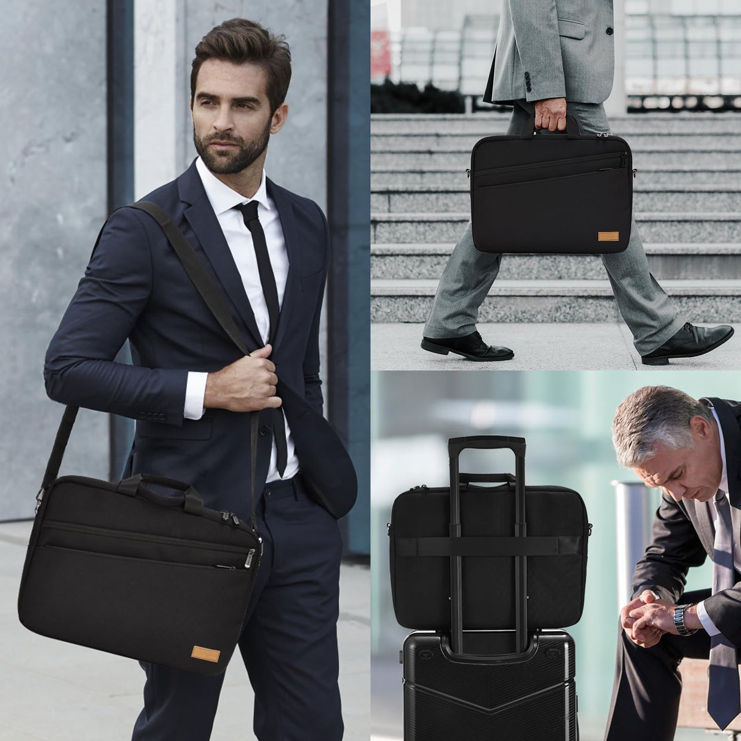 Bagasin Laptoptasche für 16 Zoll, erweiterbar & wasserdicht, mit Schultergurt