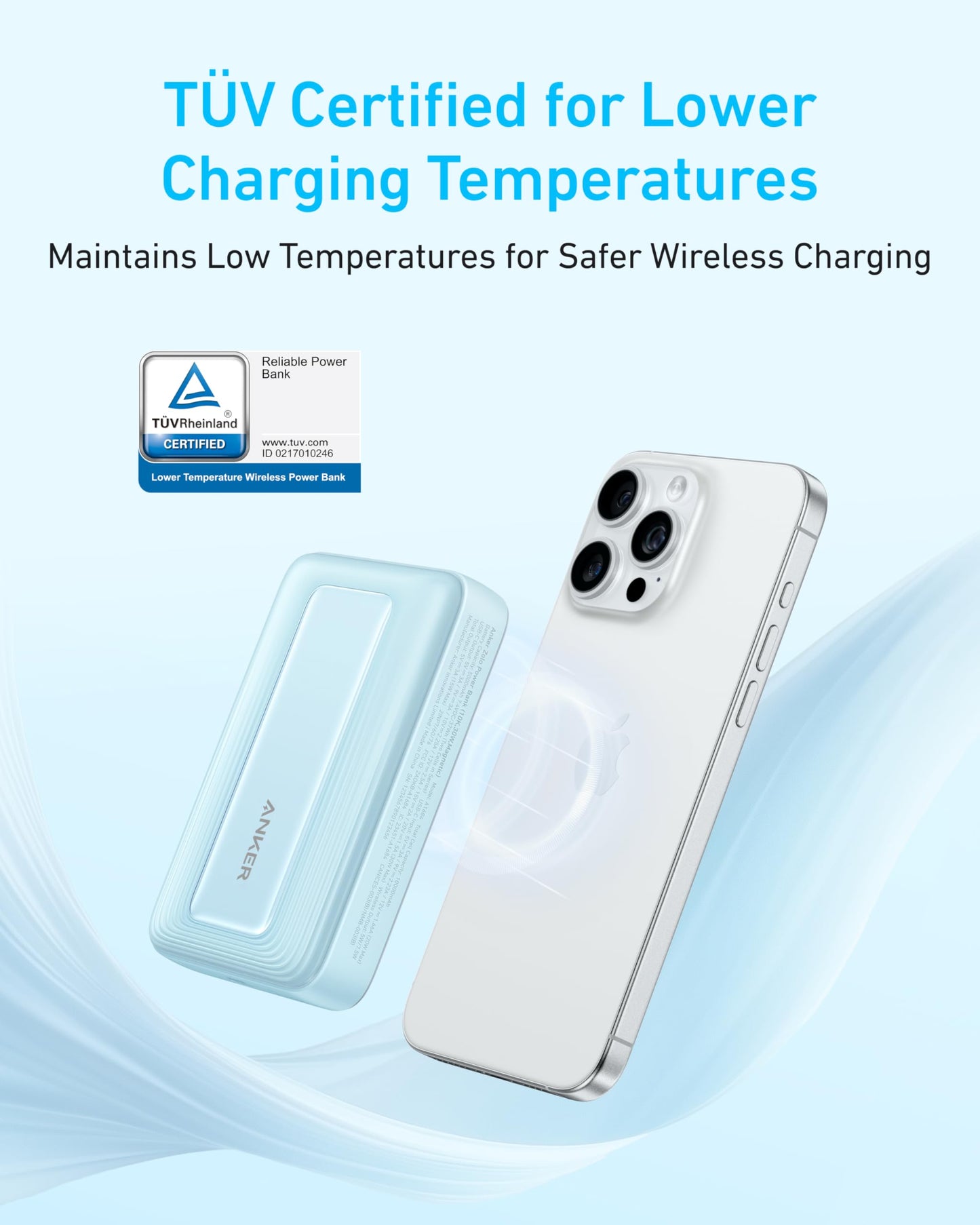 Anker Zolo Magnetische Powerbank, 10000mAh, 30W Schnellladen, kabellos, für iPhone & AirPods