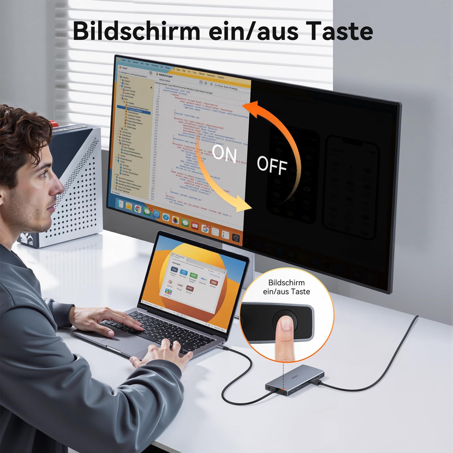 15-in-1 USB-C Dockingstation, Triple-Display, Dual HDMI, 8K DisplayPort, für Laptops
