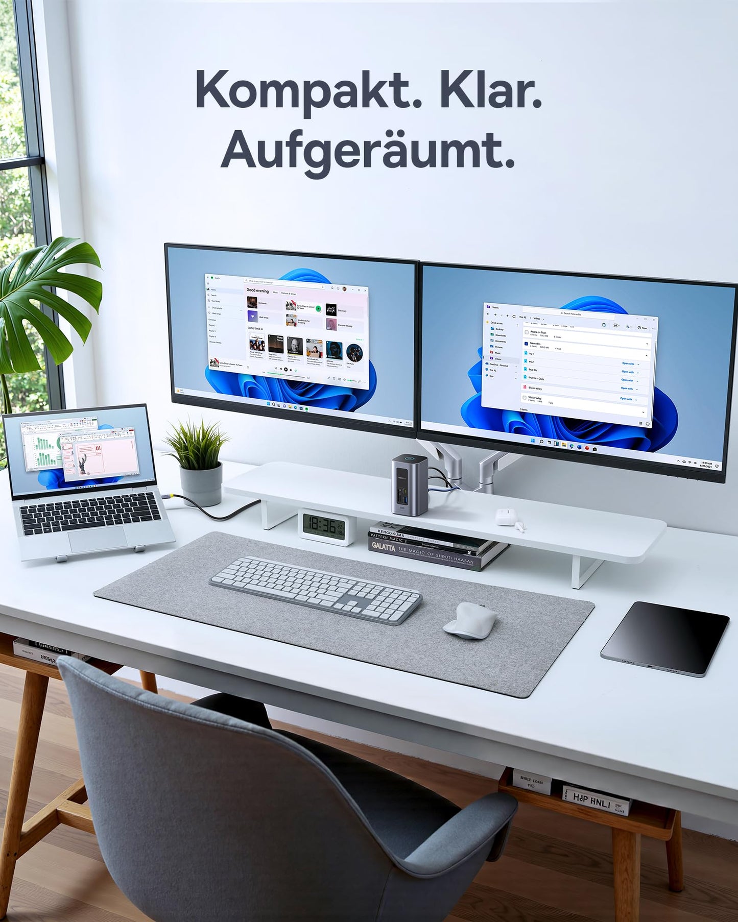 Baseus Nomos Air 12-in-1 USB-C Docking Station, Dual 4K HDMI, 100W PD, Gigabit-Ethernet, für Laptop & Mac