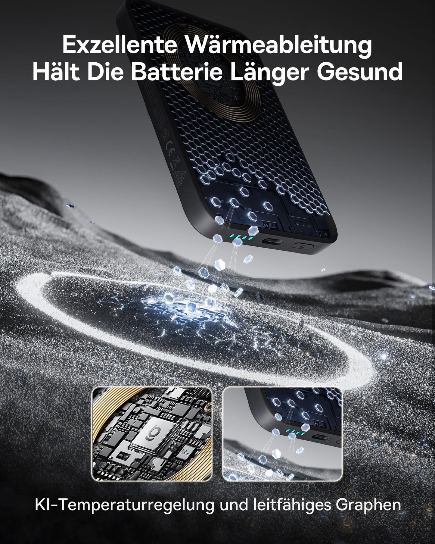 Baseus Enerfill MagSafe Powerbank, 10000mAh, 22.5W Schnellladung, USB-C, Mini, Schwarz