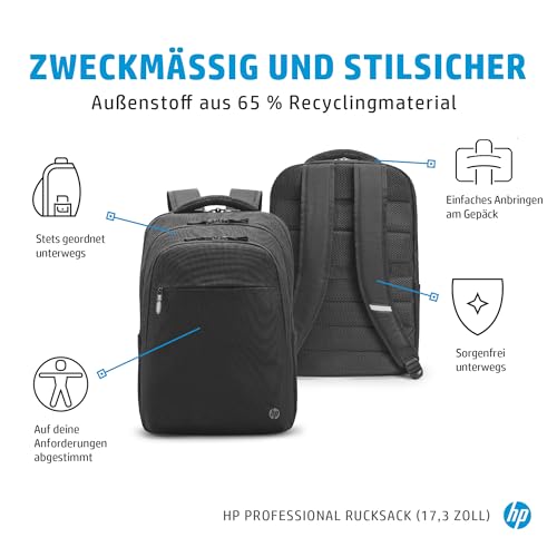 HP Professional Laptop-Rucksack 17,3 Zoll, für Business, Schwarz