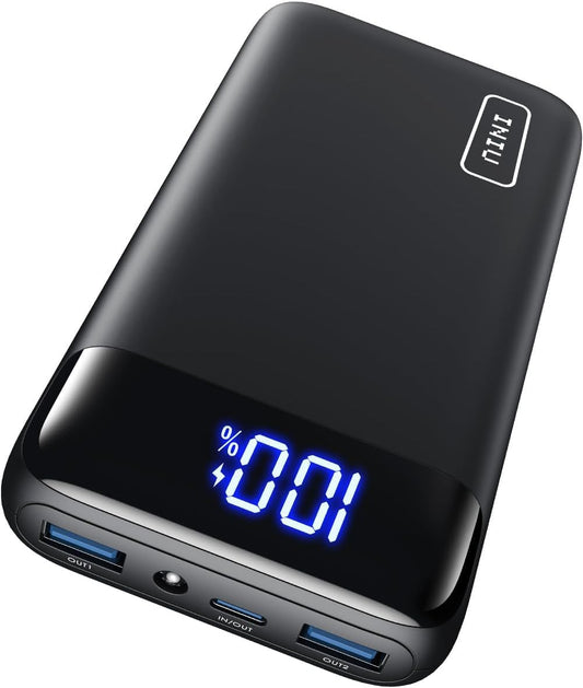 INIU Power Bank 20000mAh, 22.5W Schnellladung, 1x USB-C, 2x USB-A, LED Display, Mini Powerbank für iPhone, Samsung, iPad, Outdoor