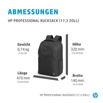HP Professional Laptop-Rucksack 17,3 Zoll, für Business, Schwarz