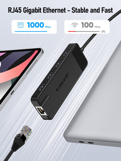 Lemorele 10-in-1 USB-C Dockingstation mit Gigabit Ethernet, 4K HDMI, USB 3.0 & SD/TF-Kartenleser