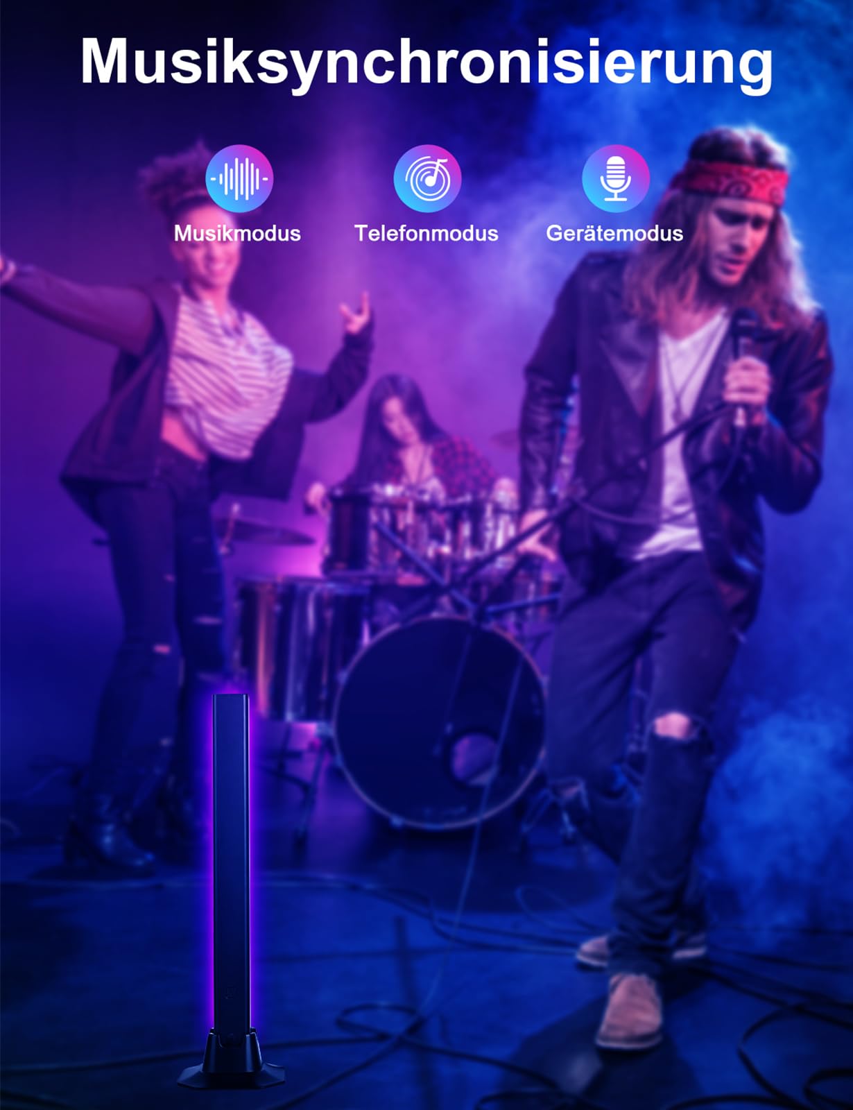Meewata 32cm RGBIC LED Lightbar mit Musik Sync & App-Steuerung für Gaming & TV