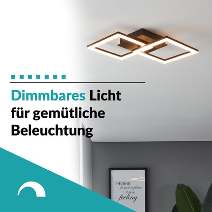 EGLO LED Deckenleuchte RGBIC mit Lichteffekten, warmweiß & RGB, Fernbedienung, Schwarz