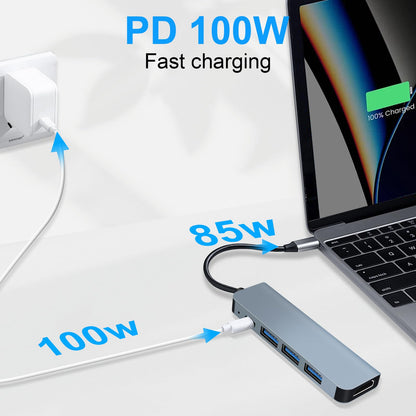 USB-C-Hub mit 100W Power Delivery, 4K HDMI & 3x USB-A-Anschlüssen