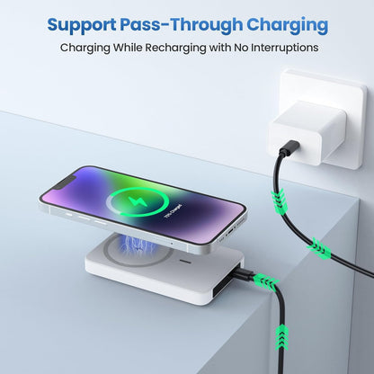 Magnetische Powerbank, 10000mAh, 20W kabelloses Schnellladen, Ultra Slim, für iPhone & Samsung