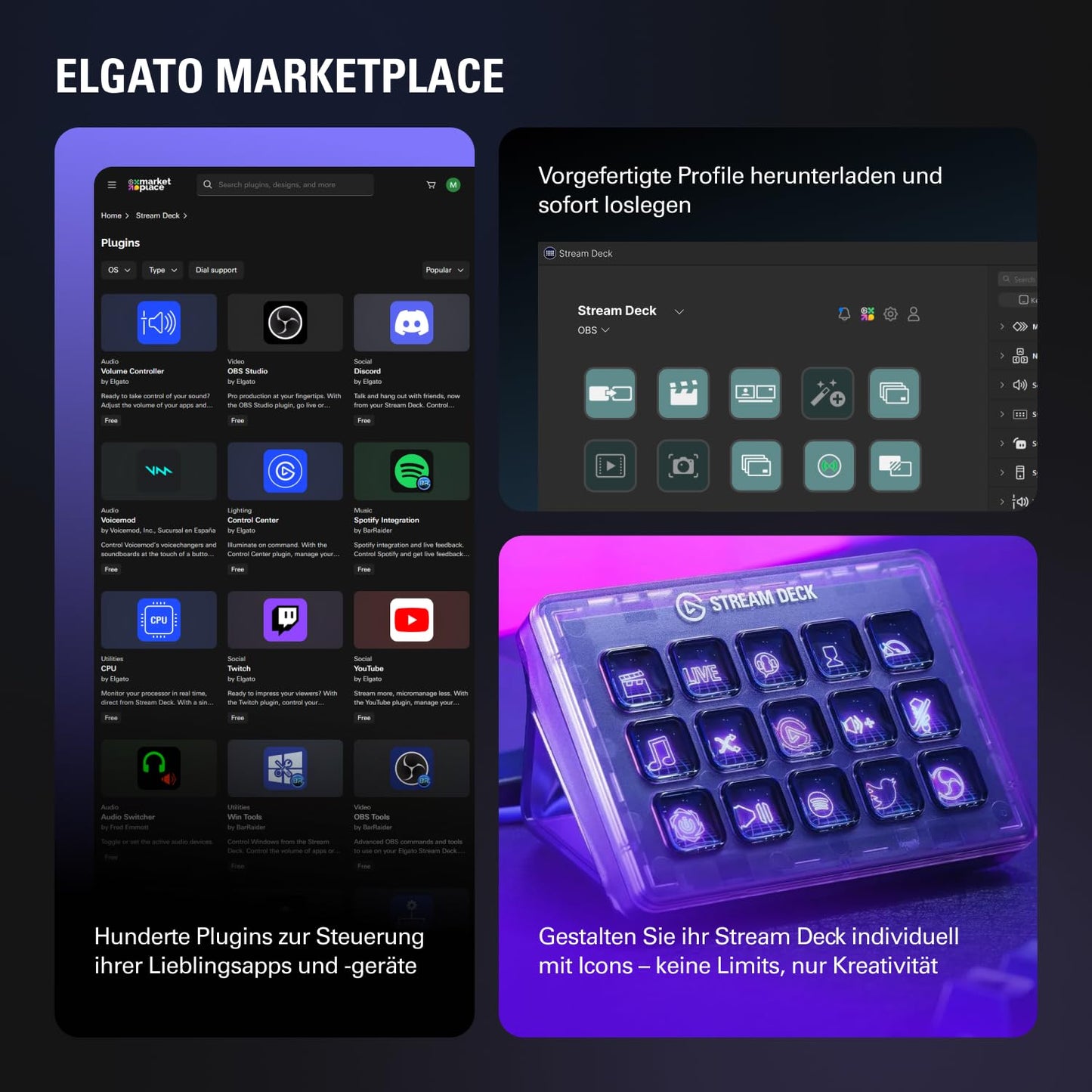 Elgato Stream Deck MK.2 Studio-Controller mit 15 Makrotasten für Mac & PC