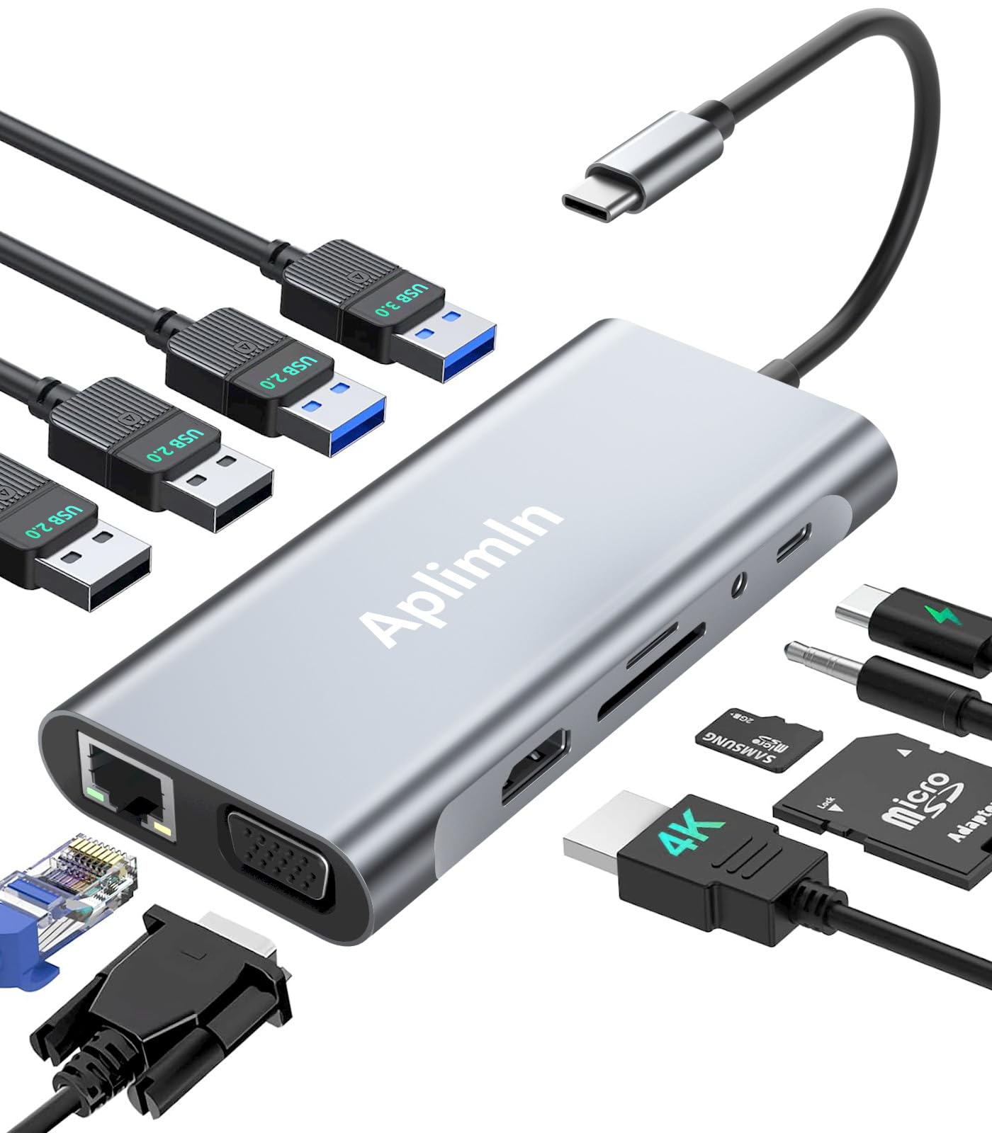 Aplimln 11-in-1 USB-C-Hub Dockingstation