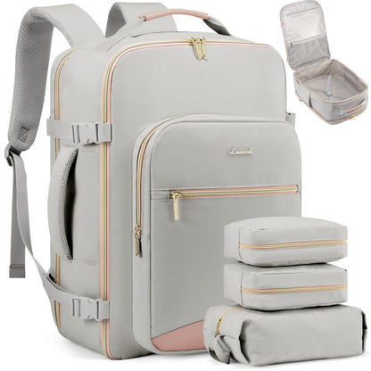 LOVEVOOK Handgepäck Reiserucksack 40L, wasserdicht, für 17-Zoll-Laptop, Grau