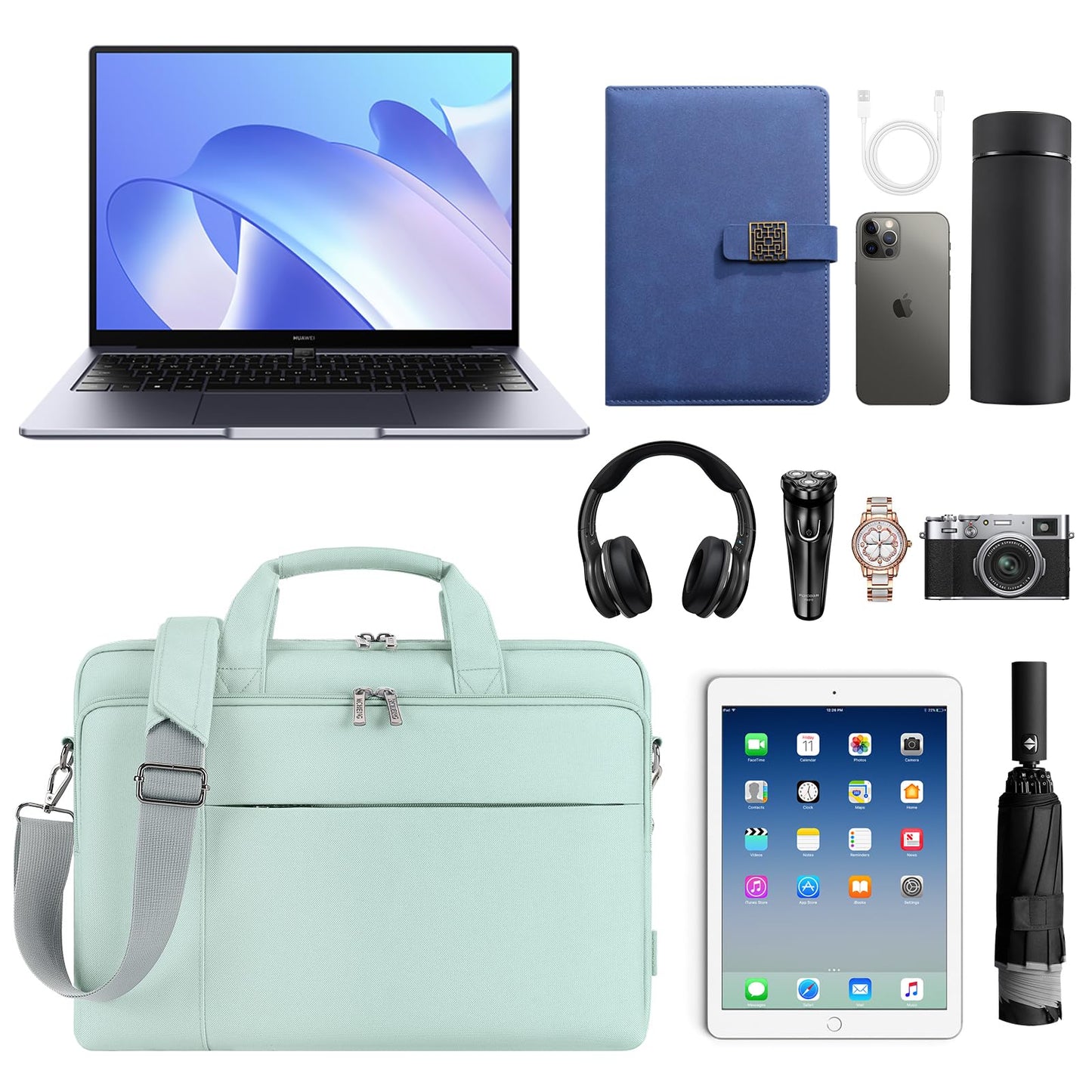 DOMISO Laptoptasche 15,6 Zoll, minzgrün