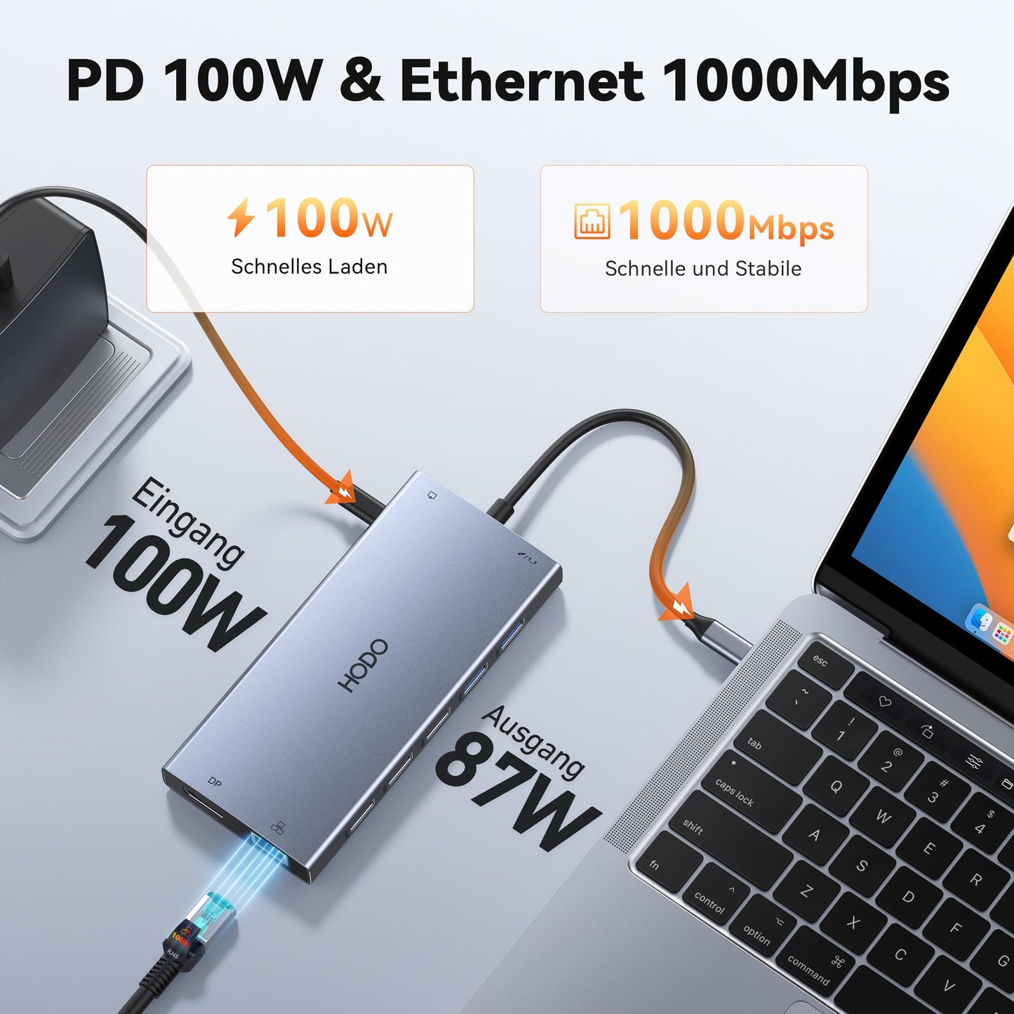 15-in-1 USB-C Dockingstation, Triple-Display, Dual HDMI, 8K DisplayPort, für Laptops