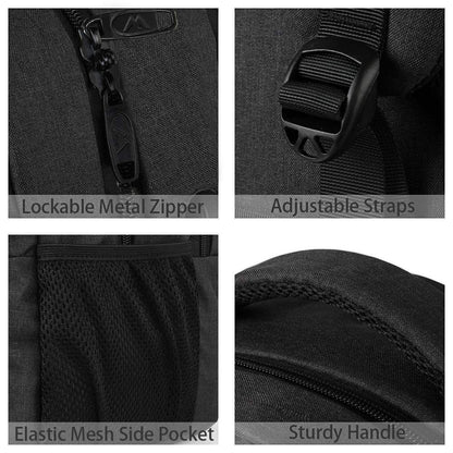 MATEIN Business Laptop Rucksack, 15,6 Zoll, mit USB-Ladeanschluss, wasserabweisend, Schwarz