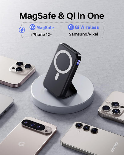 MagSafe Powerbank, 10000mAh, 22.5W Schnellladung, USB-C, mit LED-Display, für iPhone
