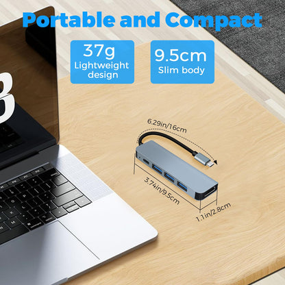 USB-C-Hub mit 100W Power Delivery, 4K HDMI & 3x USB-A-Anschlüssen