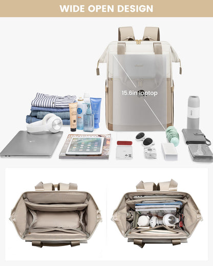 LOVEVOOK Damen Laptop Rucksack 15,6 Zoll, 2in1 Wasserdicht, elegant, für Uni & Büro