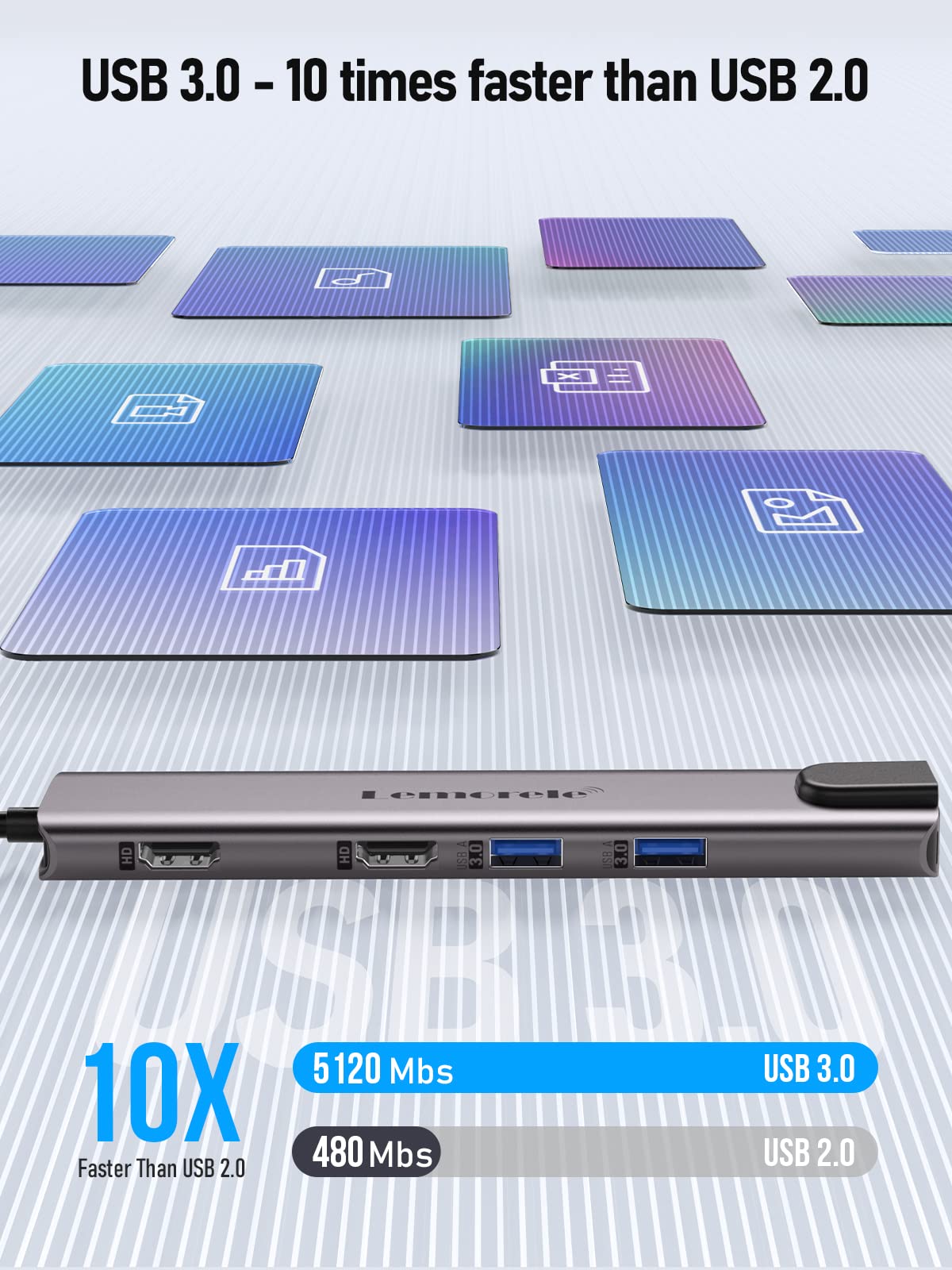 Aluminium USB-C Dockingstation, 11-in-1, Dual HDMI, 100W PD, Gigabit Ethernet, USB 3.0, SD/TF-Kartenleser