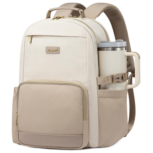 LOVEVOOK Damen Laptop Rucksack 15,6 Zoll, Reiserucksack mit Flaschenfach, Elegant