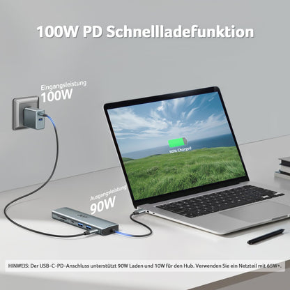 Acer 7-in-1 USB-C Hub aus Aluminium, mit 4K HDMI, USB 3.0 & PD-Ladeanschluss, Grau