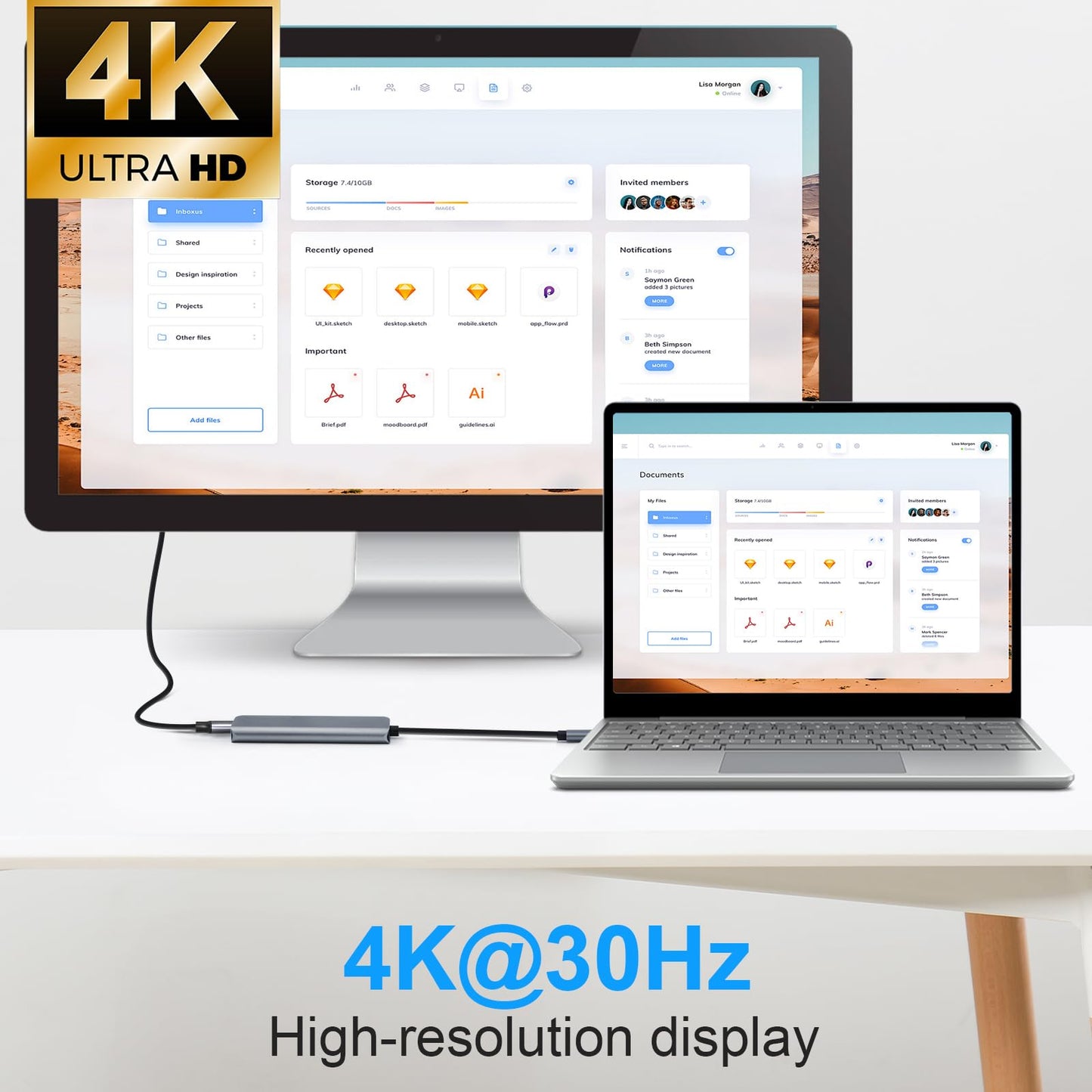 USB-C-Hub mit 100W Power Delivery, 4K HDMI & 3x USB-A-Anschlüssen