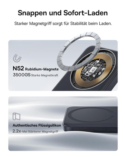 Baseus Enerfill MagSafe Powerbank, 10000mAh, 22.5W Schnellladung, USB-C, Mini, Schwarz