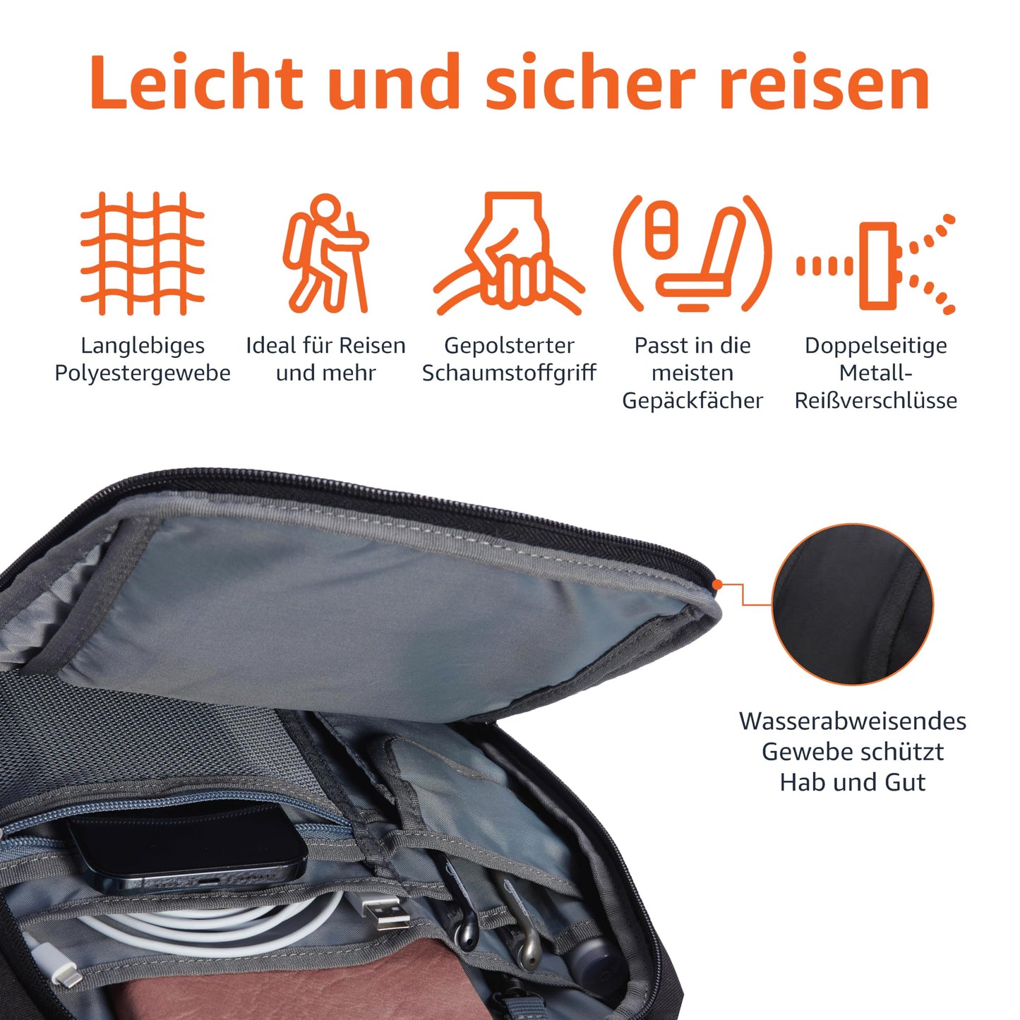 Basics Laptop-Rucksack für 17 Zoll, Schwarz