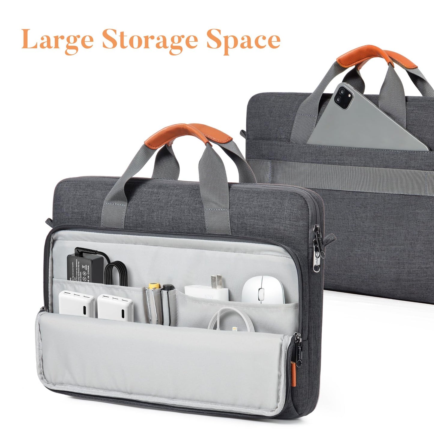 Bagasin Laptoptasche für 16 Zoll, erweiterbar & wasserdicht, mit Schultergurt