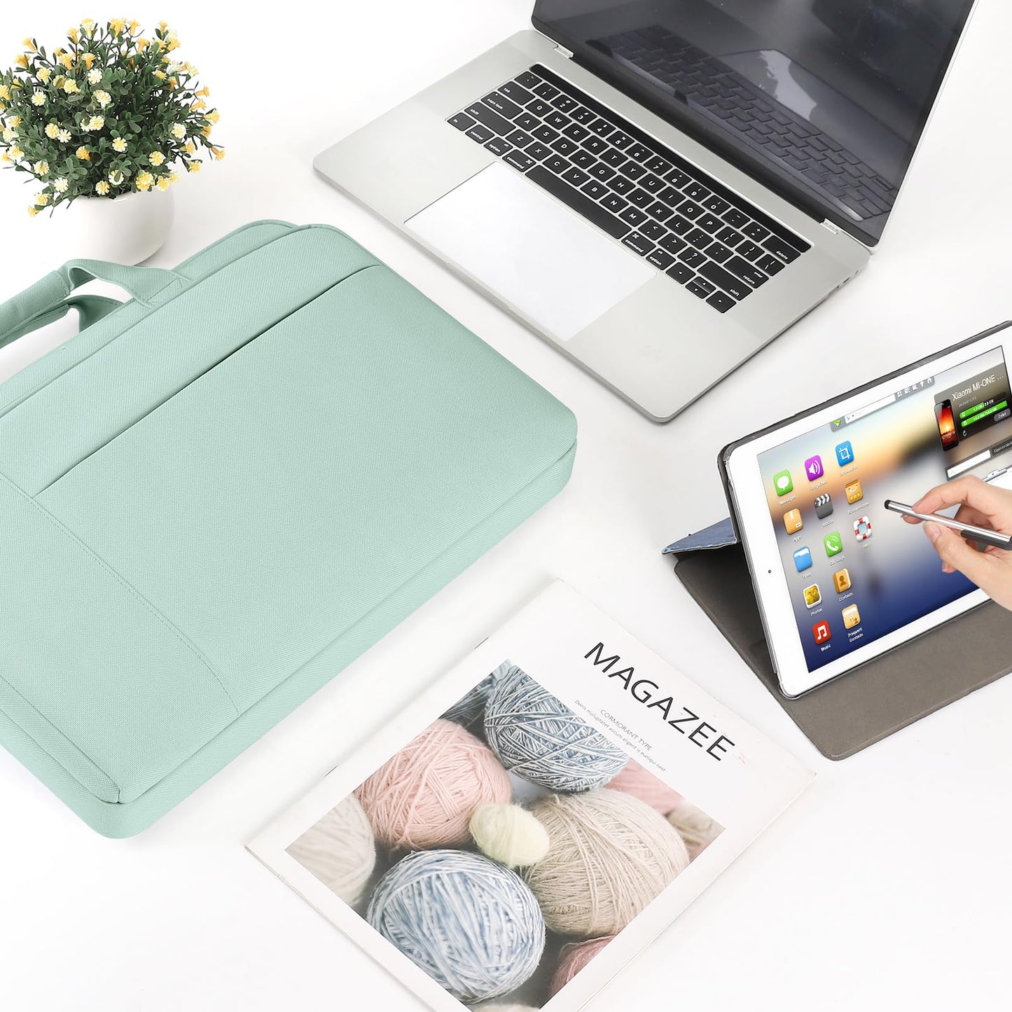 DOMISO Laptoptasche 15,6 Zoll, minzgrün